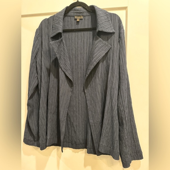 Current Air Anthropologie Manon Textured Blazer navy - Picture 2 of 7